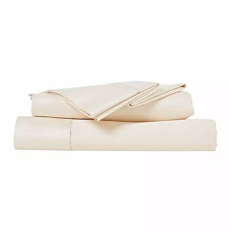 Ramesses 800 Thread Count Cotton Sateen Sheet Set Queen Bed Cream Queen 4 Ramesses 800 Thread Count Cotton Sateen Sheet Set Queen Bed Cream Queen - Image 2