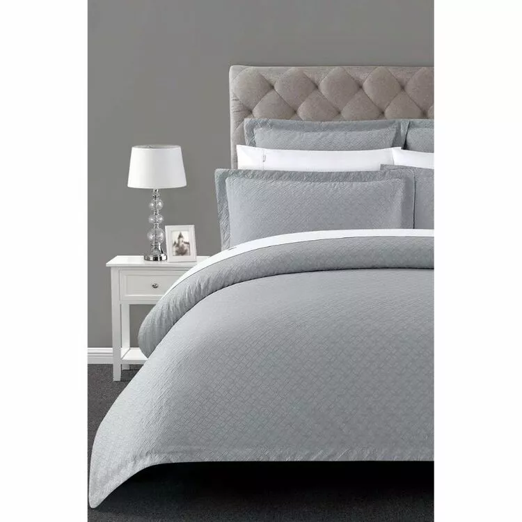Elysian Dorchester Jacquard Quilt Cover Set Silver 3 Elysian Dorchester Jacquard Quilt Cover Set Silver