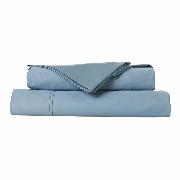 Dri Glo 400 Thread Count Cotton Sateen Sheet Set Double Bed Blue Fog Double 4 Dri Glo 400 Thread Count Cotton Sateen Sheet Set Double Bed Blue Fog Double - Image 2