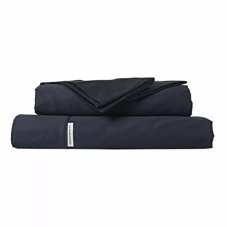Gainsborough 400 Thread Count Pima Cotton Sheet Set Navy 4 Gainsborough 400 Thread Count Pima Cotton Sheet Set Navy - Image 2