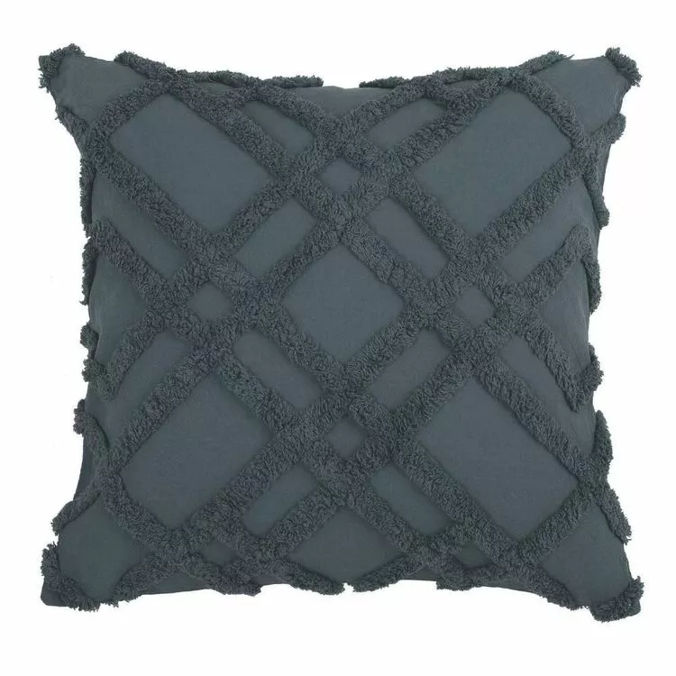 Linen House Wiluna Chenille Cushion 48x48 Slate 3 Linen House Wiluna Chenille Cushion 48x48 Slate