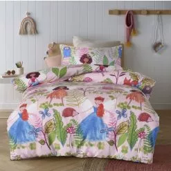 Happy Kids Fairy Tales Glow In The Dark Quilt Cover Set Pink