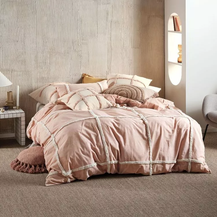 Linen House Lyndon Cotton Quilt Cover Set Brandy 3 Linen House Lyndon Cotton Quilt Cover Set Brandy