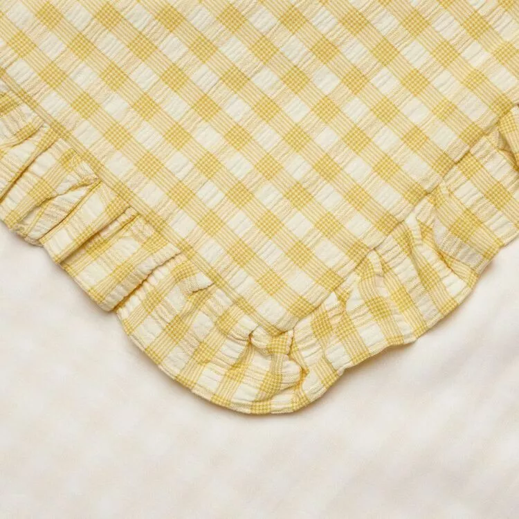 Chyka Home Laze Cotton Check European Pillowcase Pair Yellow European 3 Chyka Home Laze Cotton Check European Pillowcase Pair Yellow European