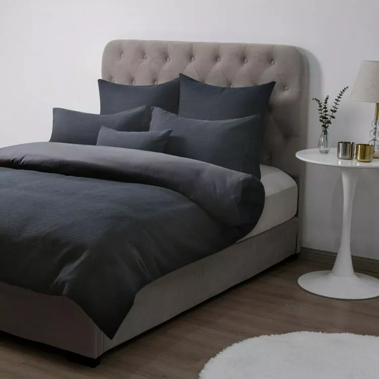 Elysian Capitol Jacquard Quilt Cover Set Black 3 Elysian Capitol Jacquard Quilt Cover Set Black