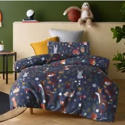 Happy Kids Nature's Forest Glow In The Dark Quilt Cover Set Multicoloured