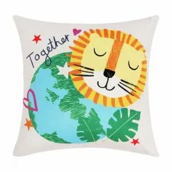 Happy Kids Our Planet Filled Cushion 40x40cm Multicoloured 40 X 40 Cm