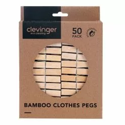 Clevinger Bamboo Pegs - 50 Pack -Bed Linen store BP634196 nc