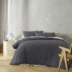 Big Sleep Soft Touch Circle Tufted Quilt Cover Set Charcoal 7 Big Sleep Soft Touch Circle Tufted Quilt Cover Set Charcoal -Bed Linen store BP642440001 charcoal