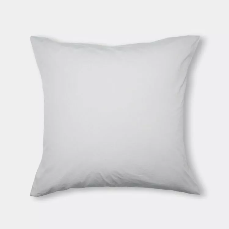 Chyka Home 300 TC Washed Cotton Percale 2 Pack European Pillowcase Grey European 4 Chyka Home 300 TC Washed Cotton Percale 2 Pack European Pillowcase Grey European - Image 2