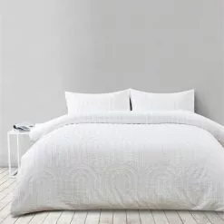 Soren Clipped Clarity Quilt Cover Set White 9 Soren Clipped Clarity Quilt Cover Set White -Bed Linen store BP643447001 white