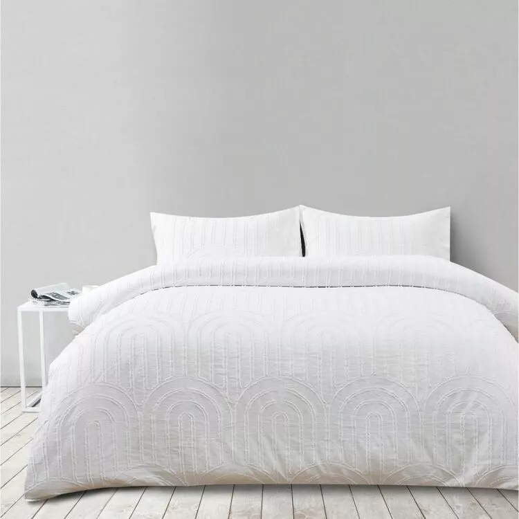 Soren Clipped Clarity Quilt Cover Set White 4 Soren Clipped Clarity Quilt Cover Set White - Image 2