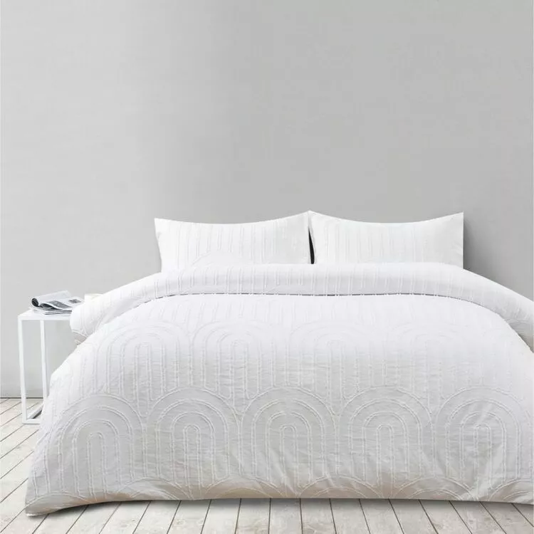 Soren Clipped Clarity Quilt Cover Set White 6 Soren Clipped Clarity Quilt Cover Set White - Image 4