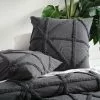 Linen House Clyde Cotton Chenille European Pillowcase Charcoal European -Bed Linen store BP643595001 charcoal