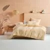 Linen House Providence Cotton Waffle Cover Set Peach -Bed Linen store BP643597001 peach