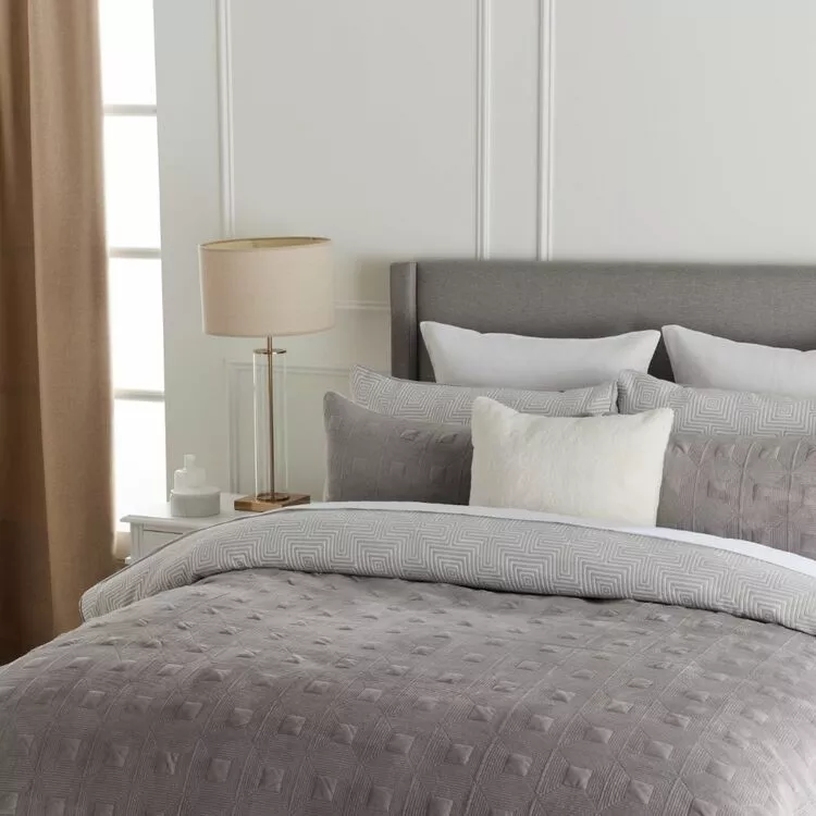 Jane Lamerton Home Nova Quilted Quilt Cover Set Grey 5 Jane Lamerton Home Nova Quilted Quilt Cover Set Grey - Image 3