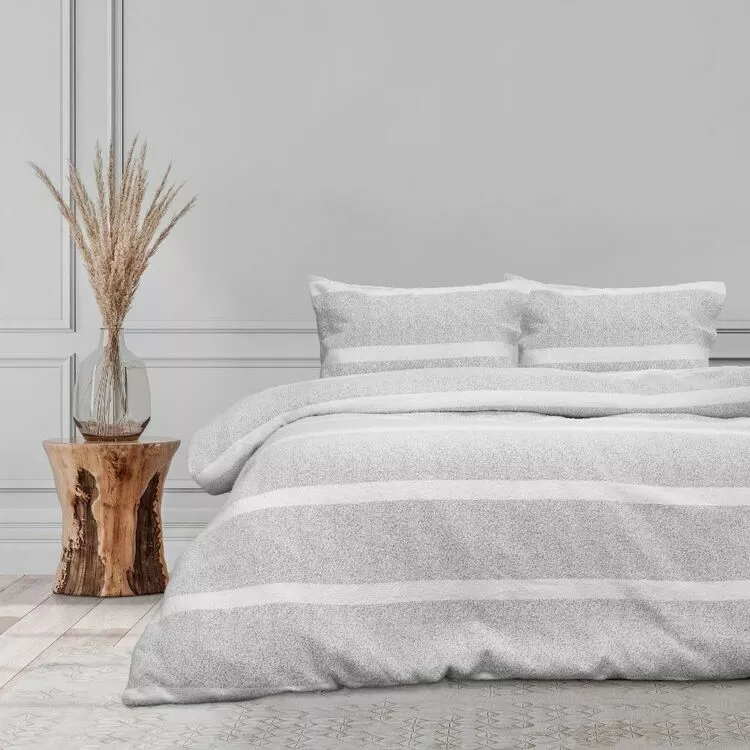 Ardor Liam Chenille Stripe Quilt Cover Set Grey 3 Ardor Liam Chenille Stripe Quilt Cover Set Grey