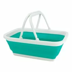 Seymours Collapse-A Basket With Handles Teal