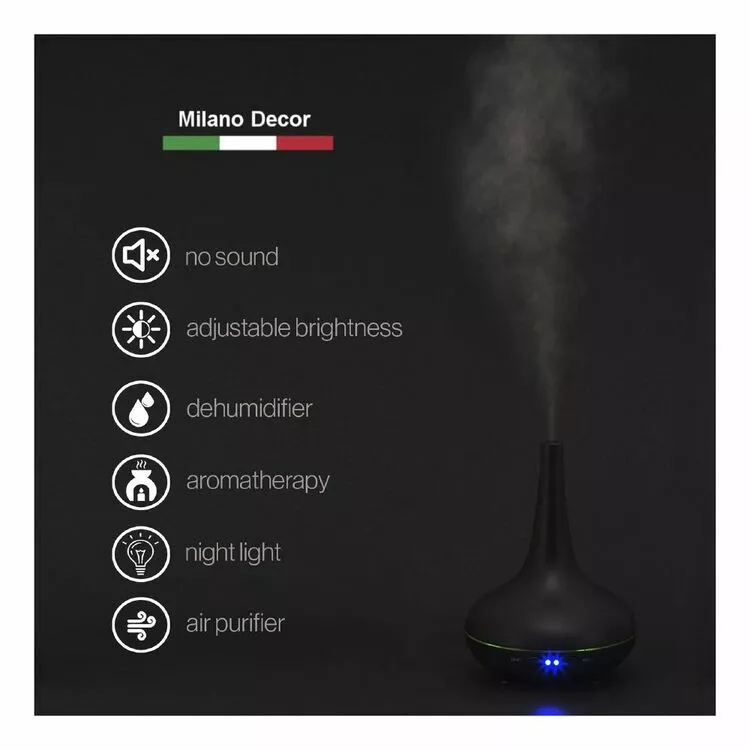 Milano Ultrasonic Aroma Diffuser Black 4 Milano Ultrasonic Aroma Diffuser Black - Image 2