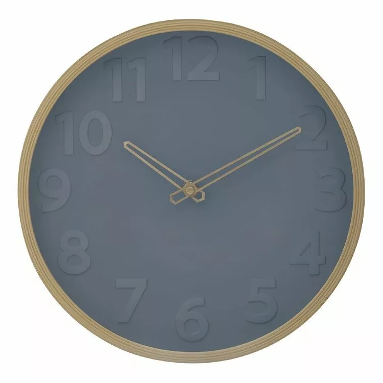 Emporium Hildie Wall Clock 30.5x4.1x30.5cm Blue/Natural 3 Emporium Hildie Wall Clock 30.5x4.1x30.5cm Blue/Natural