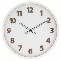 Amalfi Charlie Wall Clock White, Natural & Black 41.5 X 5 X 41.5 Cm
