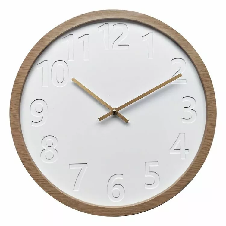 Amalfi John Wall Clock 41.5x3.5x41.5cm White/Natural 3 Amalfi John Wall Clock 41.5x3.5x41.5cm White/Natural