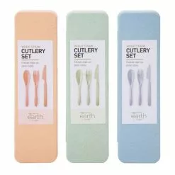 IS Gifts Wheat Straw Cutlery Set 3 Assorted Colours Set Of 1 -Bed Linen store SP 636833