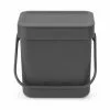 Brabantia Waste Bin Sort & Go 3L Grey 2 Brabantia Waste Bin Sort & Go 3L Grey -Bed Linen store SP 636957
