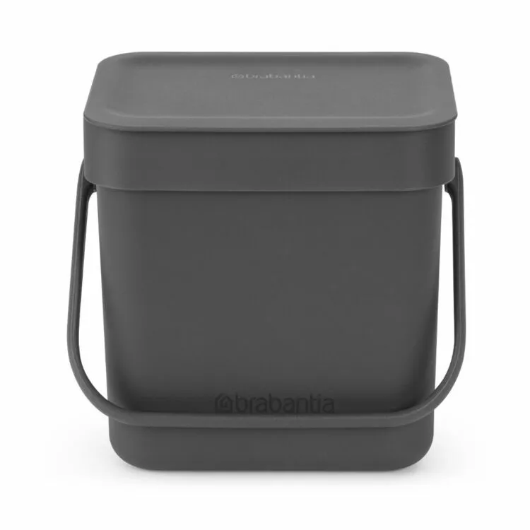Brabantia Waste Bin Sort & Go 3L Grey 3 Brabantia Waste Bin Sort & Go 3L Grey