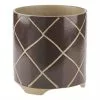 Linen House 24cm Planter Pot Estrada Coffee -Bed Linen store SP 638438