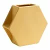 Kas Hex Medium Vase Butter 22.7 X 7.7 X 19.8 Cm