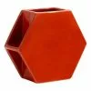 Kas Hex Small Vase Rust 15 X 6 X 13 Cm 1 Kas Hex Small Vase Rust 15 X 6 X 13 Cm -Bed Linen store SP 638696