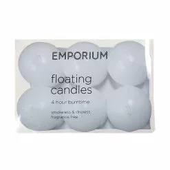 Emporium Set Of 6 Float Candle 4.5cm White